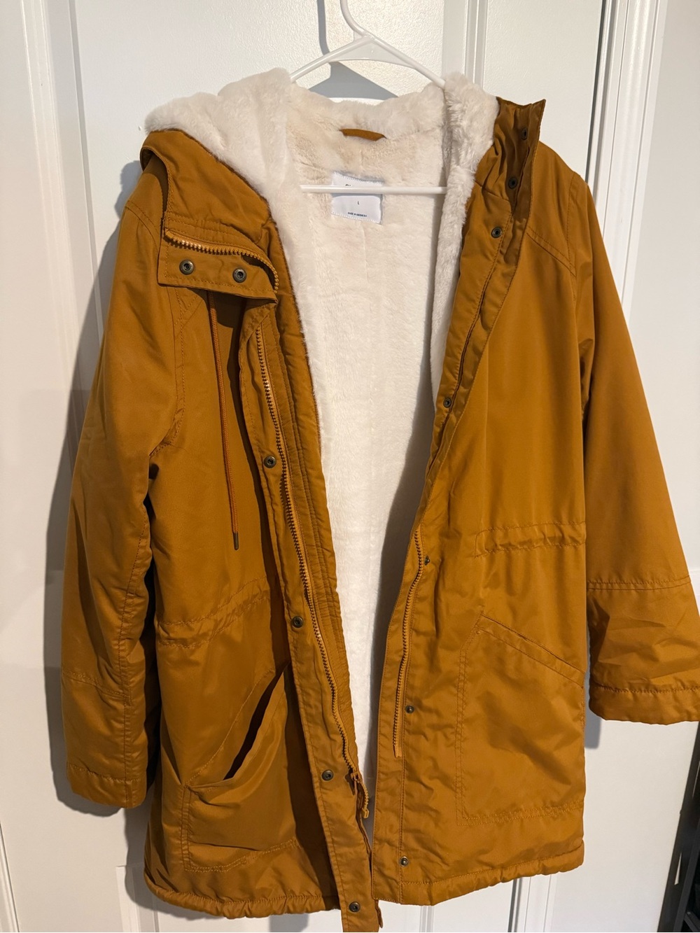 Old Navy Mustard Faux-Fur Lined Parka